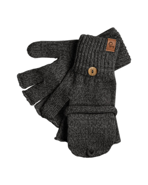 Men's Convertible Gloves Knitted Merino in dark gray