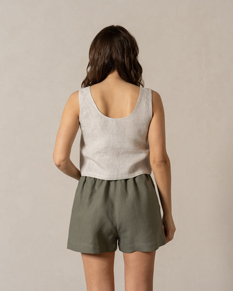 Linen Crop Top Ana Natural