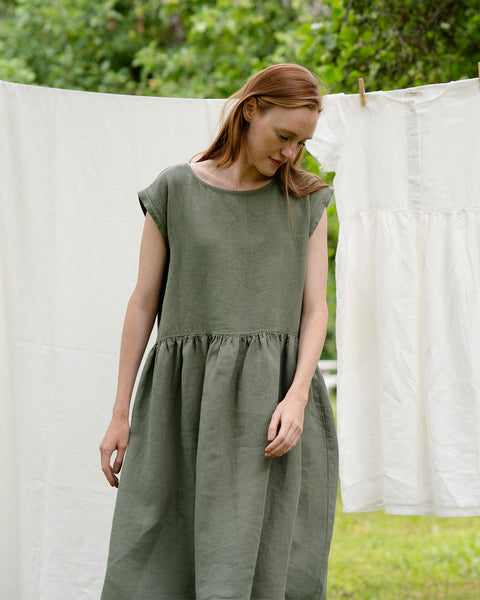 Smock Dress Cecilia Stone Green