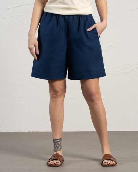 Linnen Bermuda Shorts Demi Storm Blauw