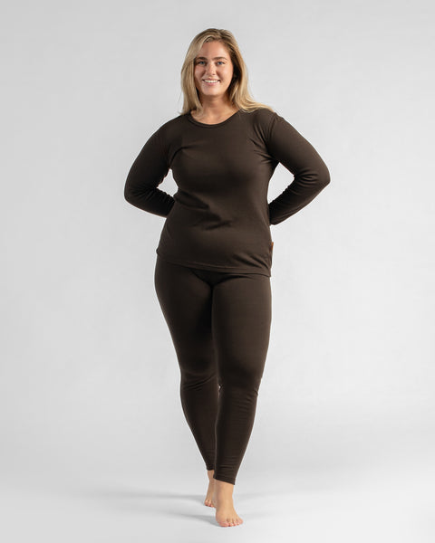 Thermoshirt met lange mouwen voor dames 250 Chocoladebruin