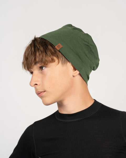 Kids' Merino Beanie Dark green