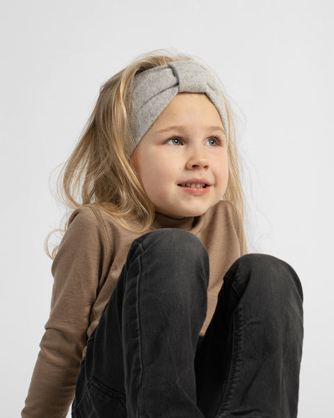 Gebreide Kinderhoofdband met Lint van Kasjmiermix