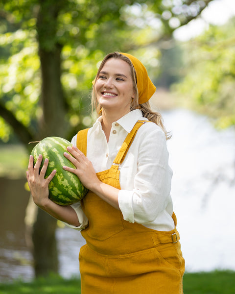 Linnen Tuinbroek Nicci Pittig Geel