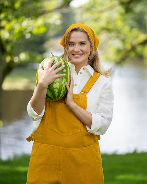 Linnen Tuinbroek Nicci Pittig Geel