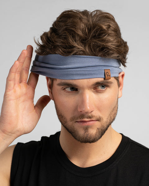 Heren Licht Merino Hoofdband Dusty Blauw