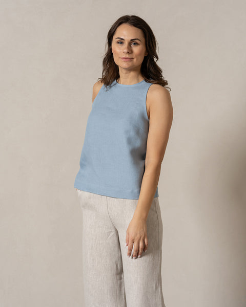 Top met hoge hals Nina Mistig Blauw