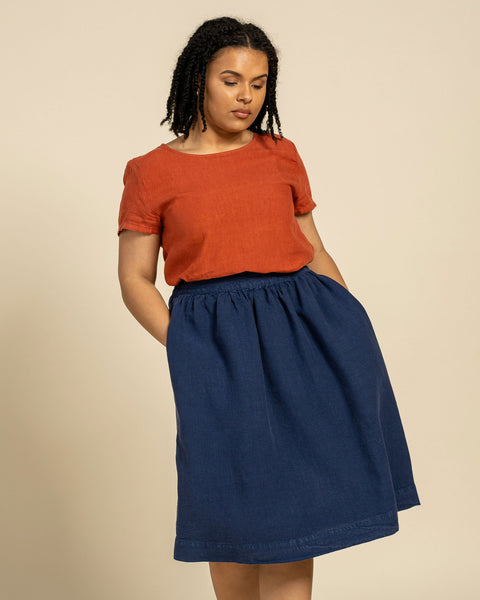 Midi-rok Sophia stormblauw