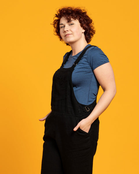 Linnen Tuinbroek Nicci Zuiver Zwart