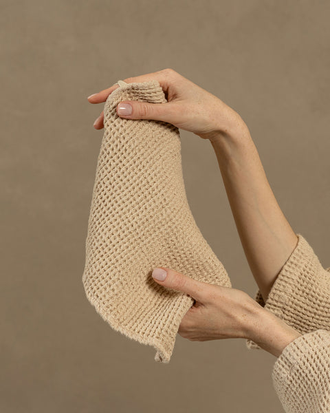 gezichtsdoek in zandbruine kleur