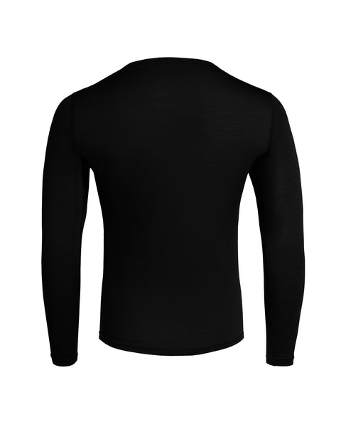 Heren 160 Thermisch Shirt met Lange Mouwen Zwart Achterzijde