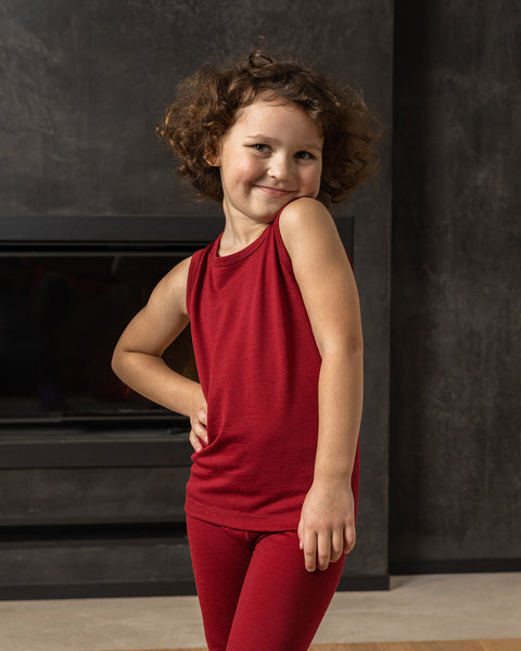 Kids Sleeveless 160gsm Royal cherry