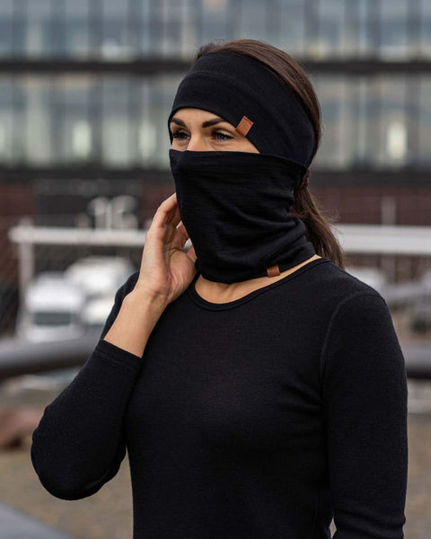 Women's Headband and Gaiter Set Black