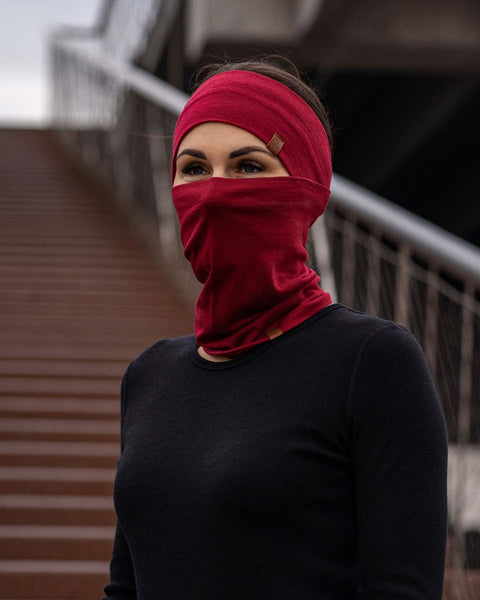 Women's Headband and Gaiter Set Royal Cherry