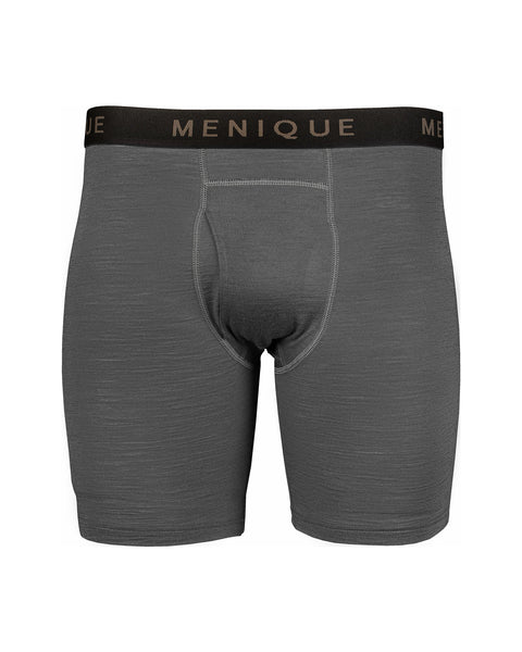The Menique men's boxer underwear in color perfect grey, white background.