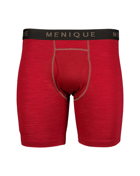 The Menique men's boxer underwear in color royal cherry, white background.
