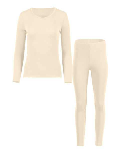 Women's 250 Long Sleeve &amp; Leggings 2-Piece Natural Front