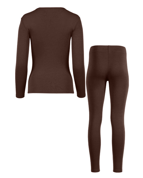 Women's 250 Long Sleeve &amp; Leggings 2-Piece Brown
