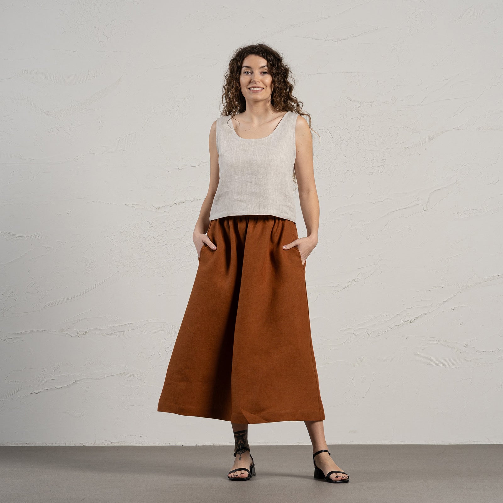 Linnen Maxi Rok met Zakjes Sophia