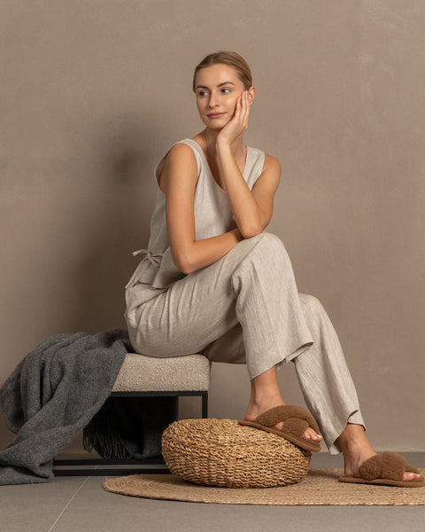 Women's Cross Fluffy Slippers