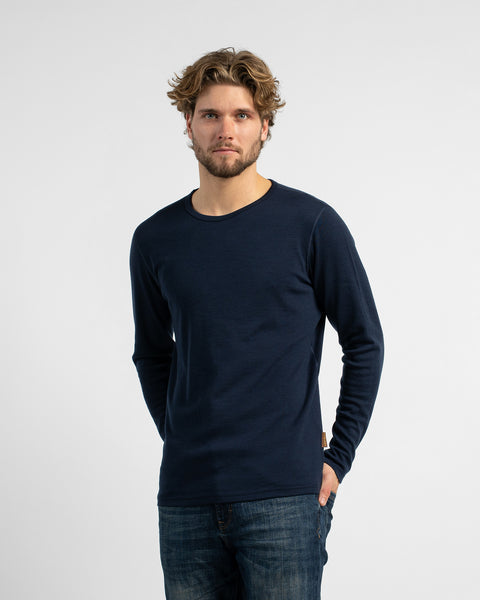 Thermisch shirt met lange mouwen voor heren, 250, marineblauw