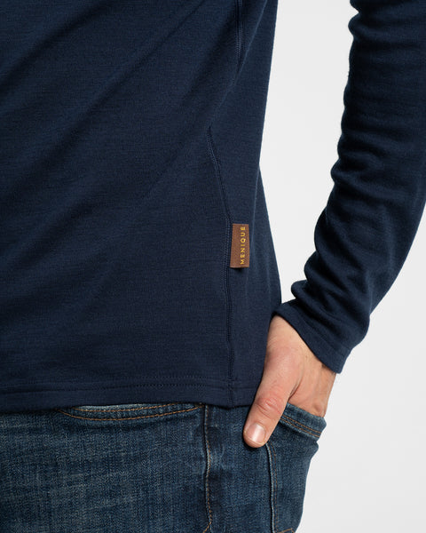 Thermisch shirt met lange mouwen voor heren, 250, marineblauw