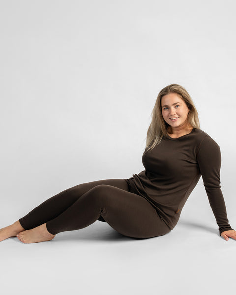 Thermoshirt met lange mouwen voor dames 250 Chocoladebruin