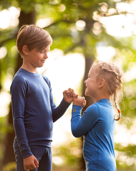 Kids' 160 Long Sleeve &amp; Bottom 2-Piece Light Blue