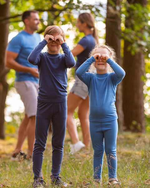 Kids' 160 Long Sleeve &amp; Bottom 2-Piece Light Blue