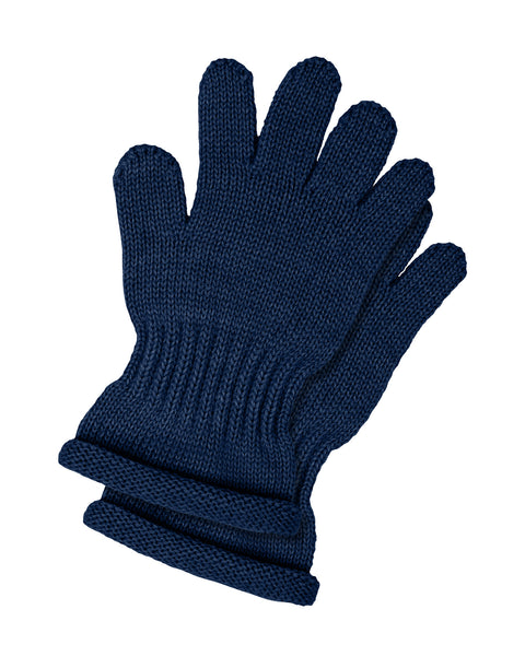 Packshot of Menique Kids' Knit Gloves in the color dark blue in the white background