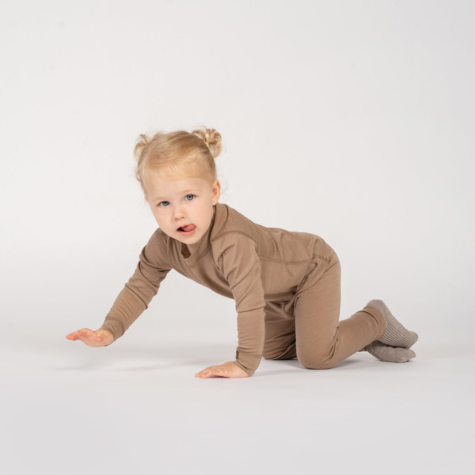 Kinderen Lichtgewicht 160 Lange Mouw Crew Beige