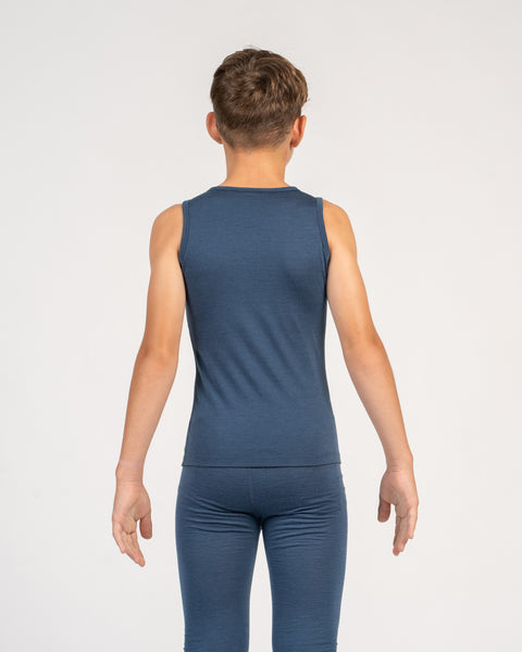 Kids' Merino Tank Top &amp; Bottom 2-Piece Denim