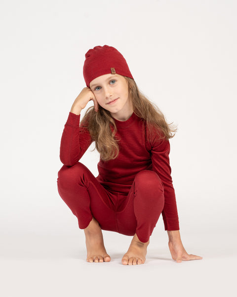 Kids' 160 Long Sleeve &amp; Bottom 2-Piece Royal Cherry