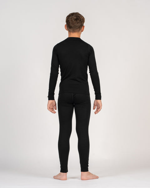 Kids' 250 Long Sleeve &amp; Bottom 2-Piece Black