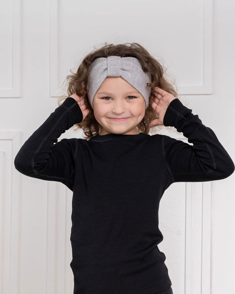 Kids' Knit Headband with Ribbon Merino &amp; Cashmere