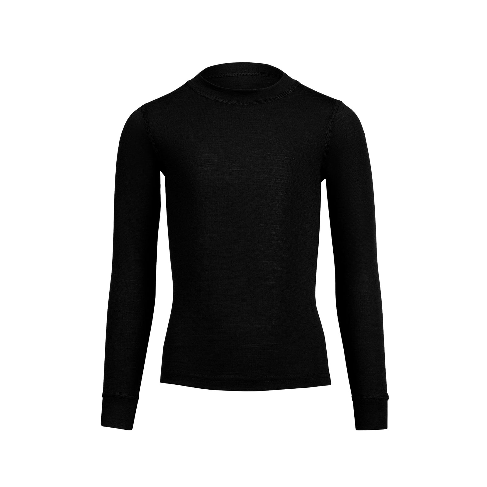een jongen die speelt met een speelgoedvliegtuig, gekleed in het Menique Kids' 160 Thermisch Shirt met Lange Mouwen in de kleur Zwart.