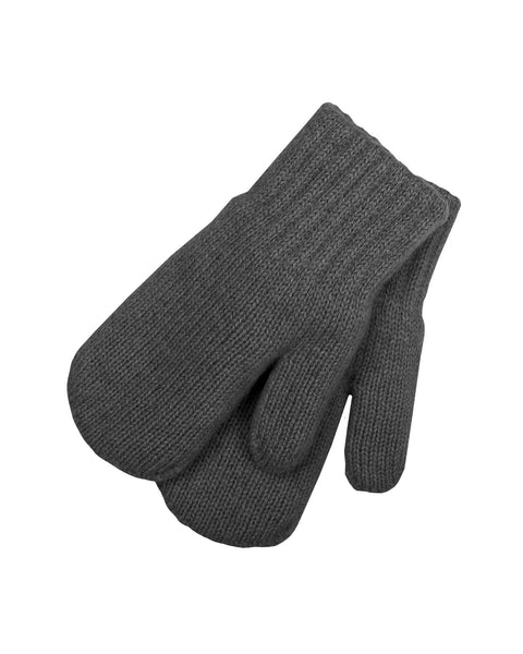 Kids' Knit Double Mittens Merino &amp; Cashmere Dark Gray