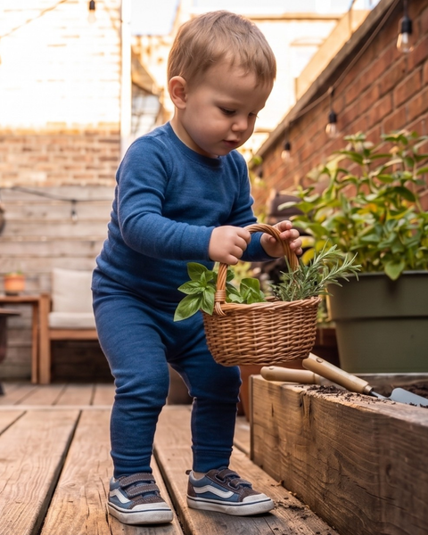 Kinderbroek 160 Merinowol Denim