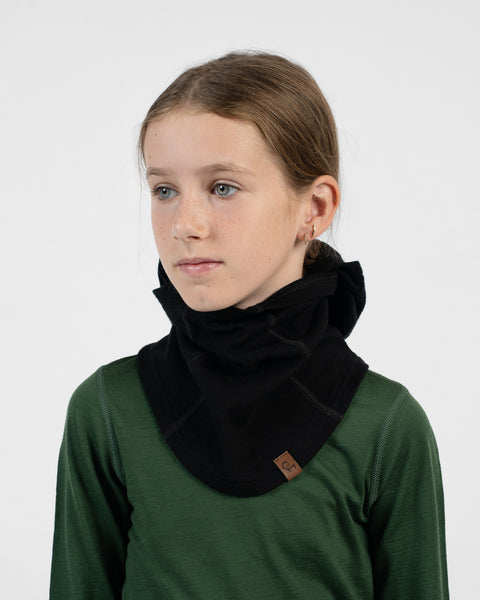 Balaclava-gezichtsbedekking van 100% merinowol voor kinderen, op meerdere manieren te dragen