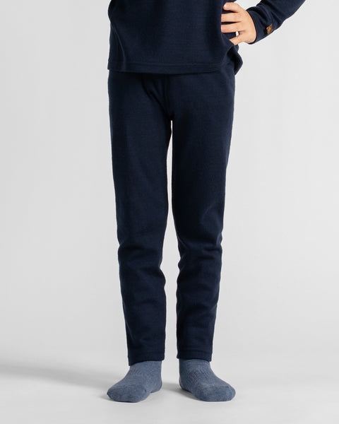 Kinderbroek van 250 merinowol Marineblauw