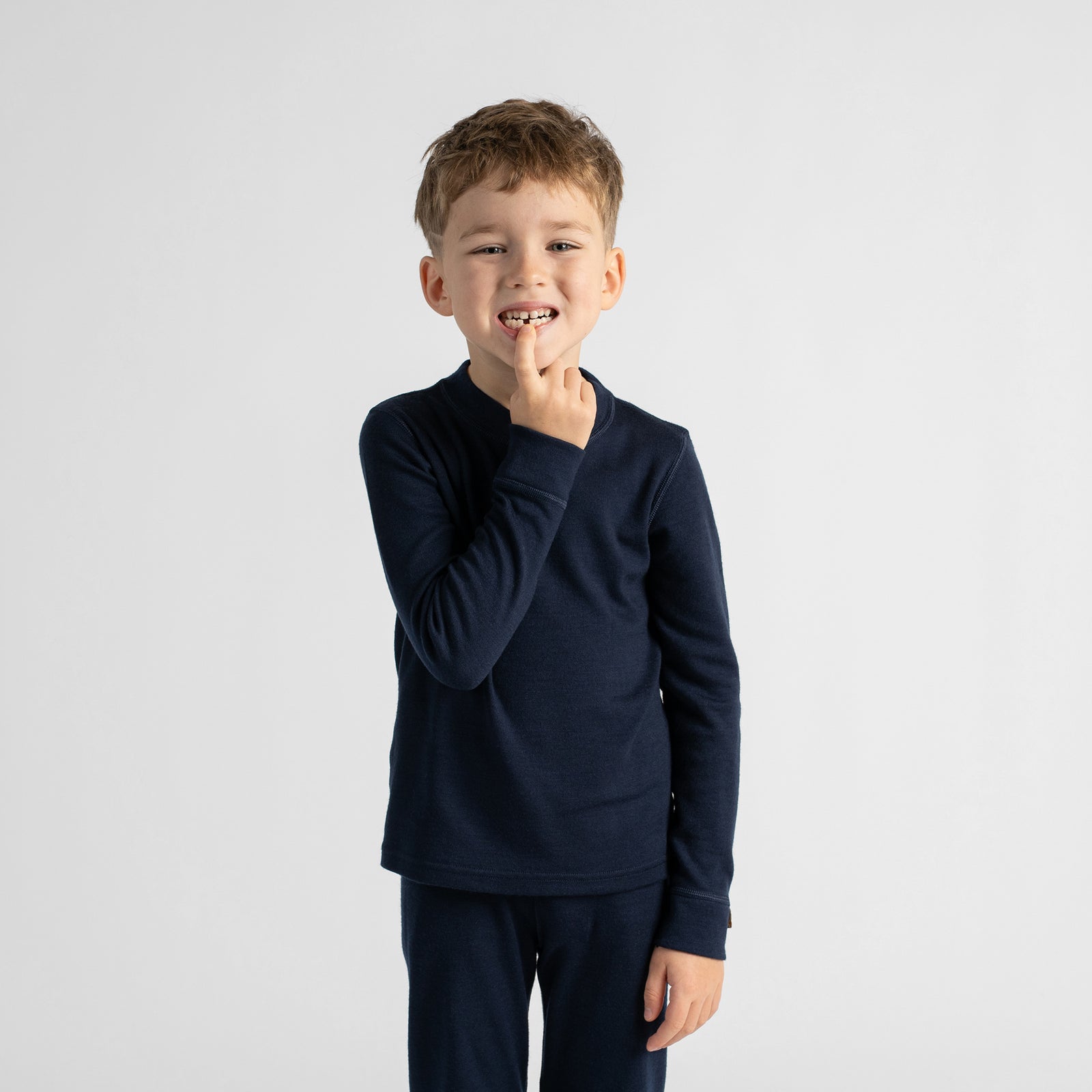 Thermisch shirt met lange mouwen van 250 voor kinderen Marineblauw
