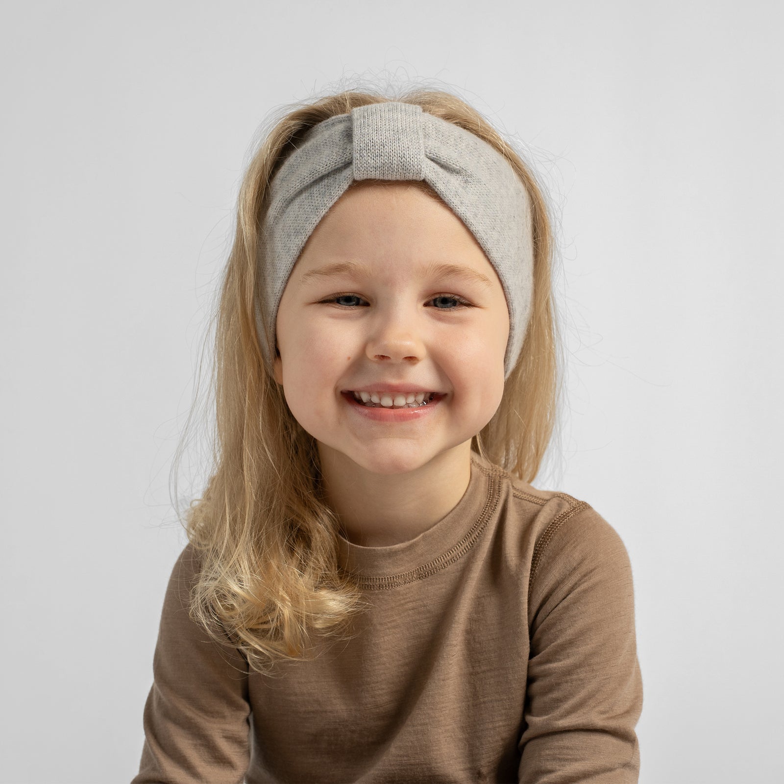 Gebreide Kinderhoofdband met Lint van Kasjmiermix