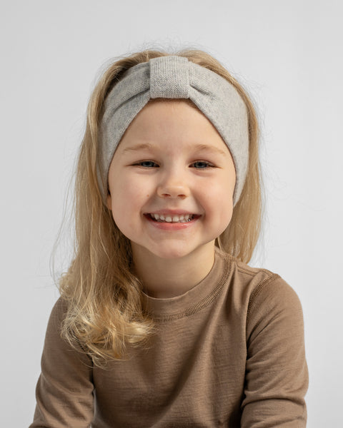 Gebreide Kinderhoofdband met Lint van Kasjmiermix