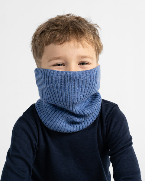 Geribde colsjaal van 100% merinowol voor kinderen
