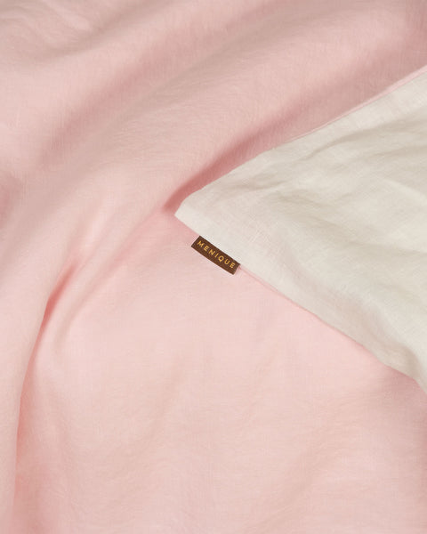 Linen Baby Duvet Cover in dusty pink