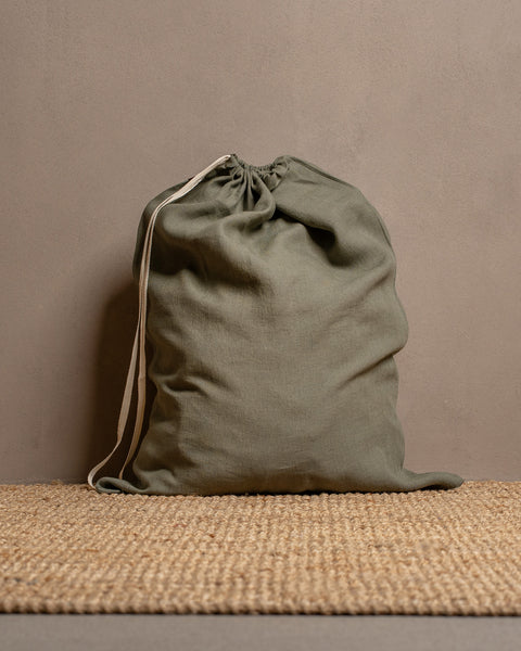 Linen Laundry Bag with Drawstrings