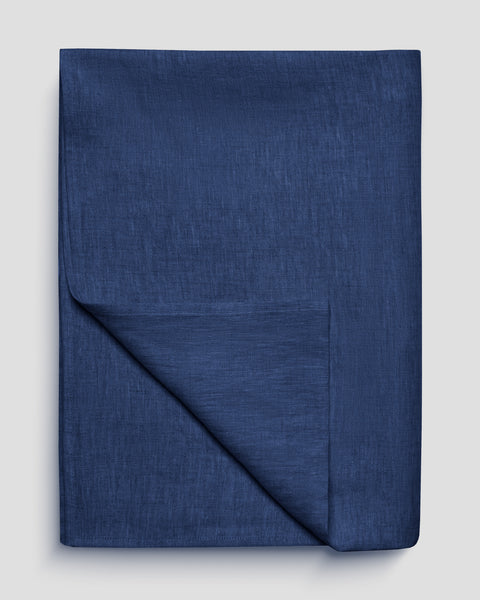 Linen Throw Blanket Storm Blue