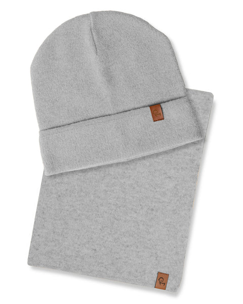 Kids' Knit Beanie &amp; Scarf 2-Piece Set light gray