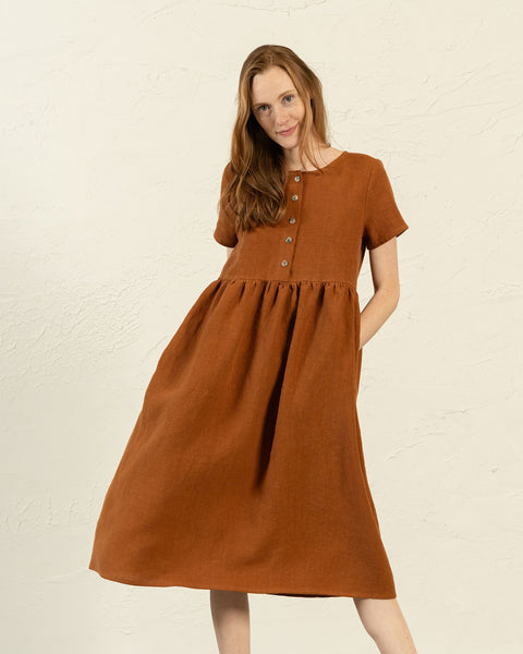 Smock Dress Maria Almond Brown