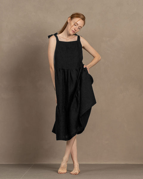 Linen Pinafore Dress Uma